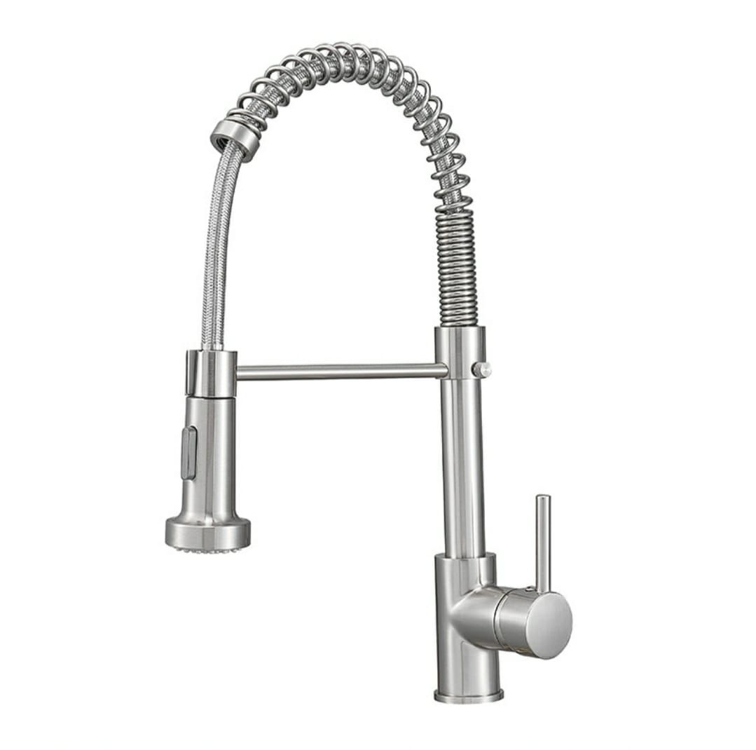 Silver Pull-Out Kitchen Faucet, Multifunctional Faucet