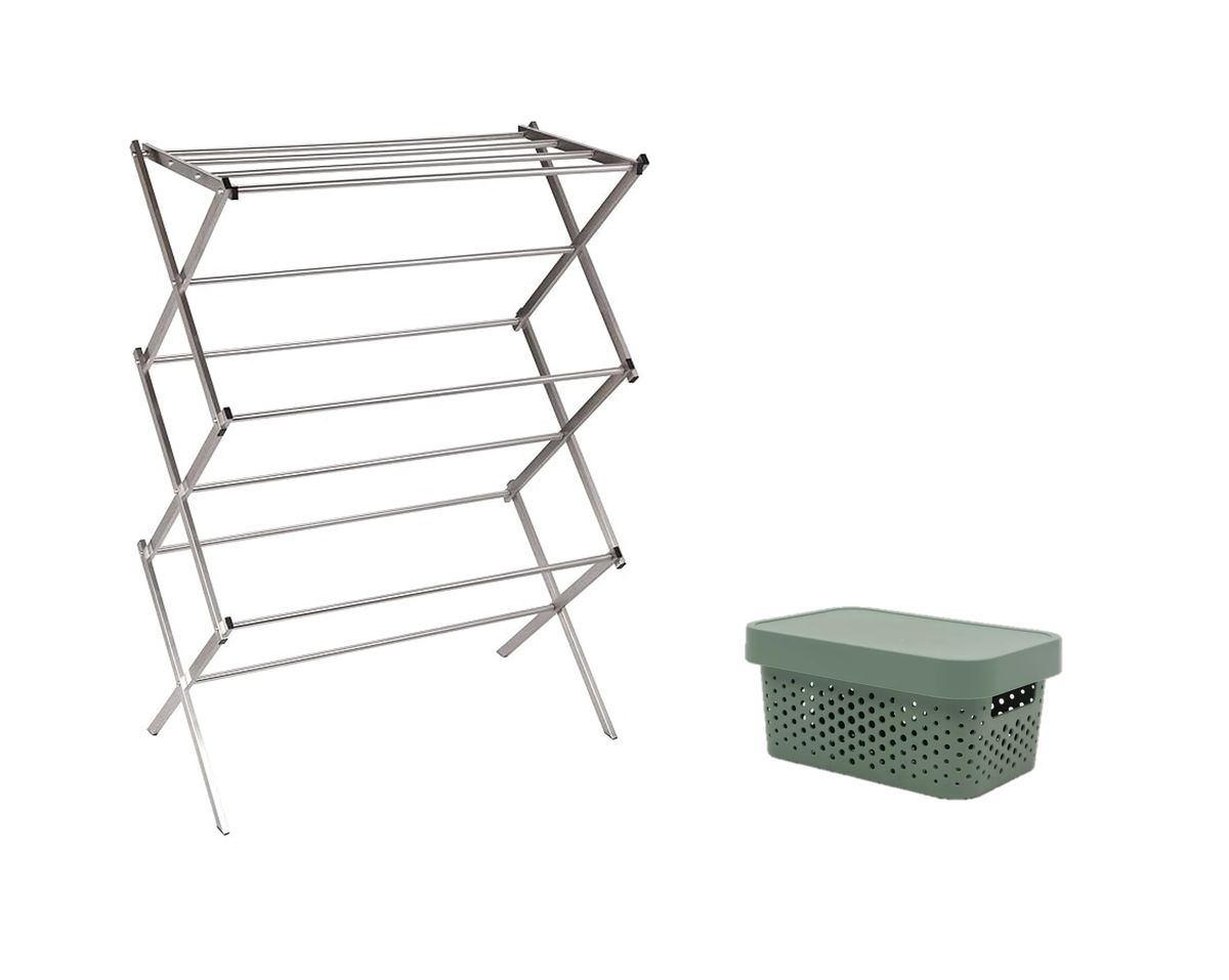 Aluminum Horse Clothes Drying Rack with a Storage basket Shop Today