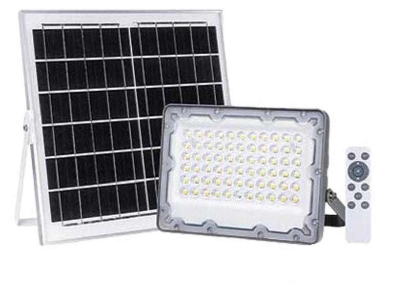 Solar 60W LED Flood Light C/W 10W PV PAN 3.2V/10AH Battery &amp; Remote