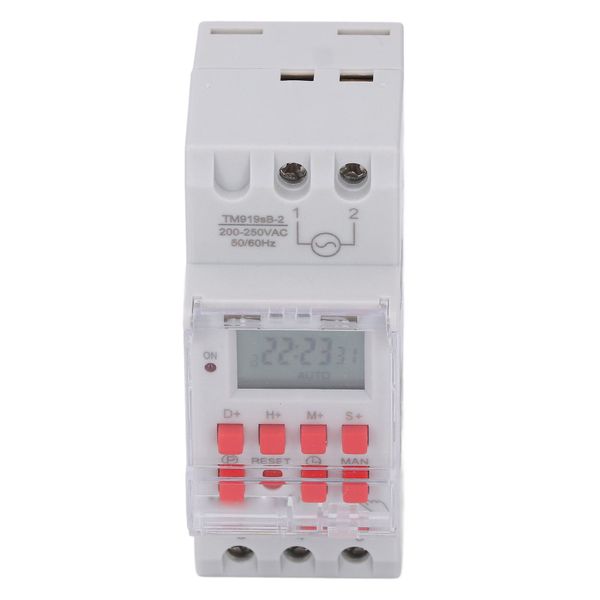 DIN Rail Timer Switch, 7-Day Programmable with LCD Display for Automation