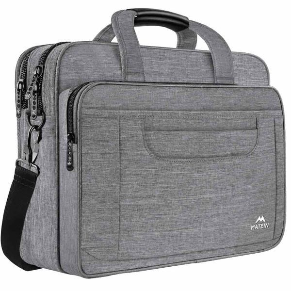 MATEIN 15.6 Inch Laptop Briefcase Bag with Protective Padded - Grey