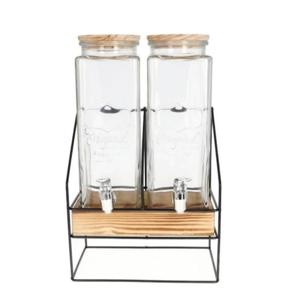 Dual Serve Double Beverage Dispenser with Stand