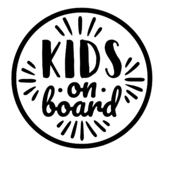 Baby on Board Sign Decal Sticker -Circle Kids on Board