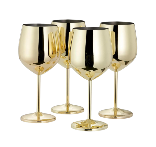 Stainless Steel Wine Glasses Set of 4