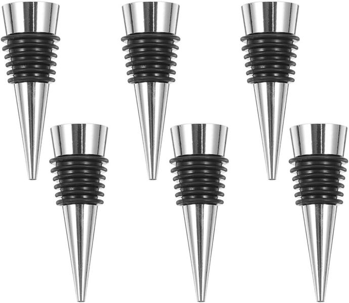 6 Piece Reusable Bottle Stoppers Food-grade Silicone Wine Saver