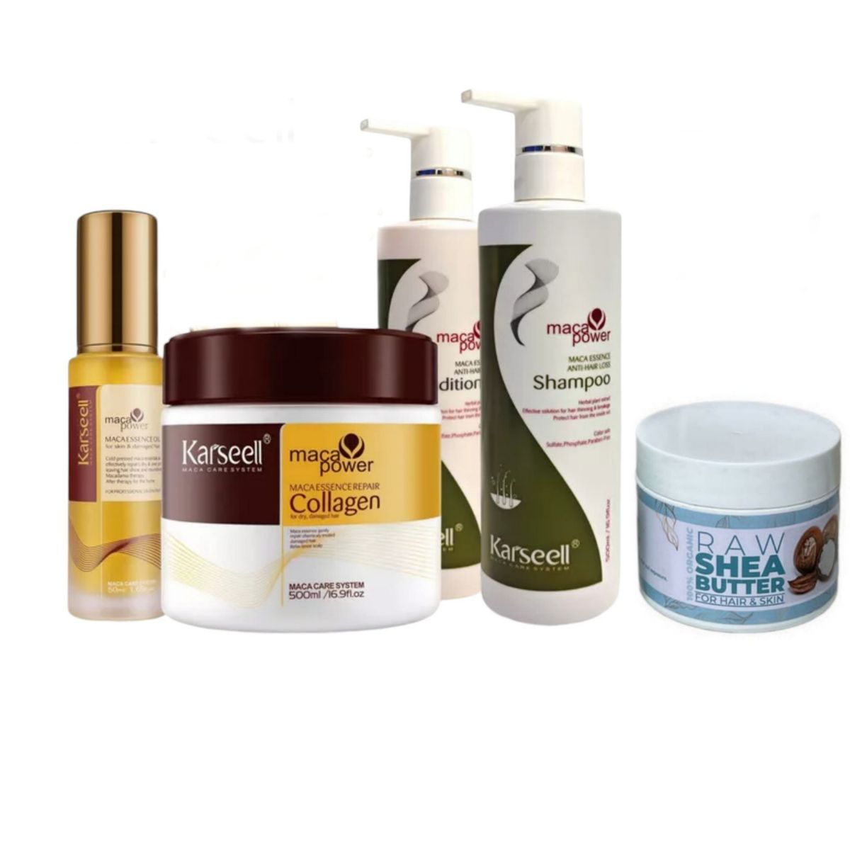 Karseell Maca Essence Anti-Hairloss Shampoo, Conditioner, Mask, Oil &Butter