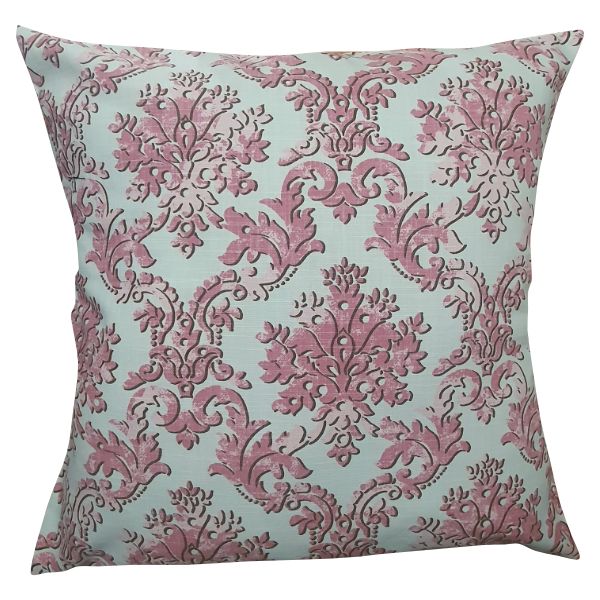 Pillow/scatter cushion pink/cream damask pattern, cover only