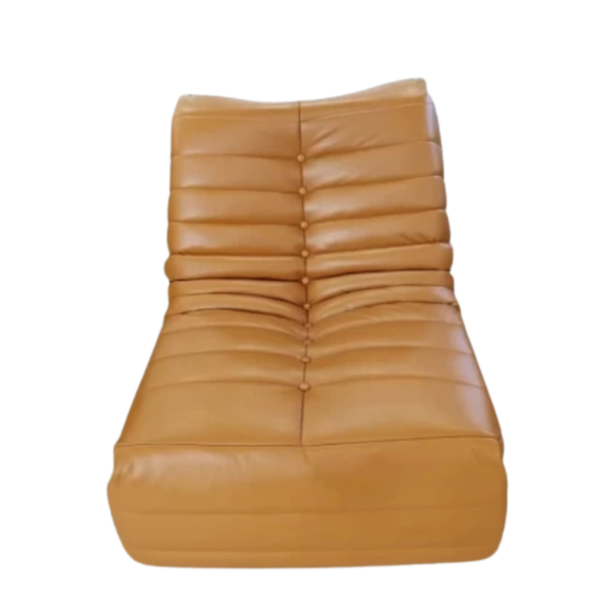 Orange Button-Tufted Leatherette Leisure Recliner Chair-662