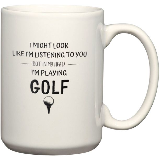 In My Head I'm Playing Golf Birthday Christmas v2 Gift Mug