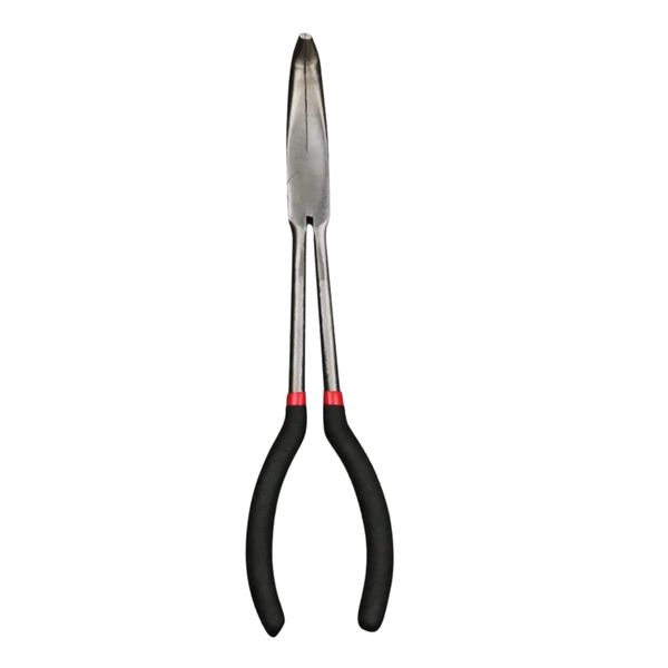 Automotive Tool DIY Black &amp; Red Handle Extra-Long 90 Curved Nose Plier