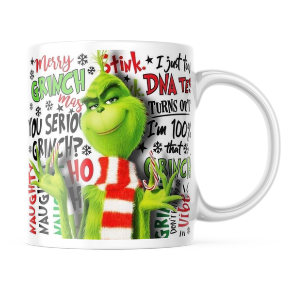 Ceramic Grinch Christmas Mug - White - 11-Ounces