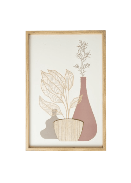 Textured Vase Framed Wall Art 40 × 60 cm