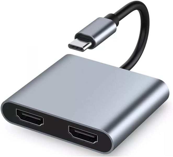 4 in 1 Mutli-functional Type-C/USB-C To Dual HDMI/USB-C + USB 3.0 Adapter