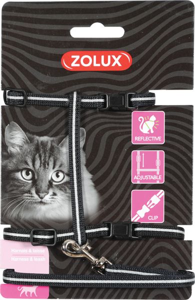 Zolux Cat Harness &amp; Leash Kit -Reflective,Comfort, Visibility,Safety,Adjust