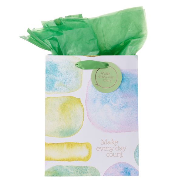 Medium Gift Bag with Gift Tag - Make Every Day Count, Smooth Sea Glass