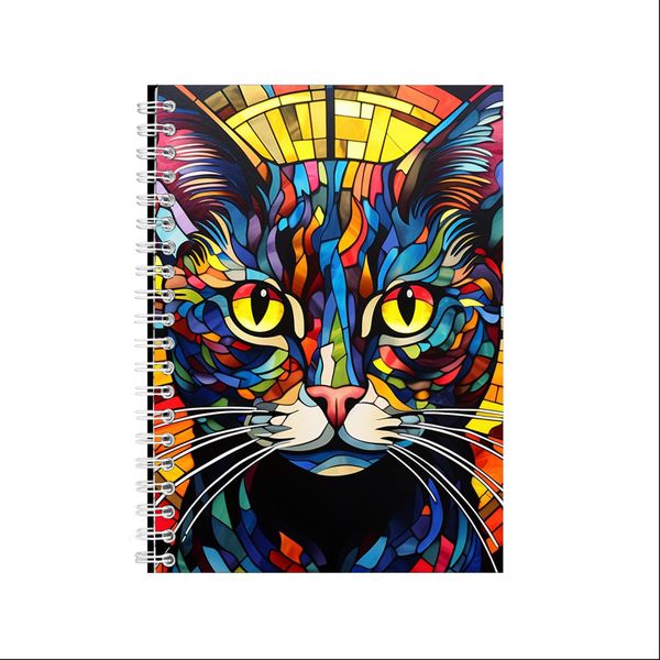CAT STAINED GLASS CAT 2 A5 Notebook Gift Idea Notepad 226