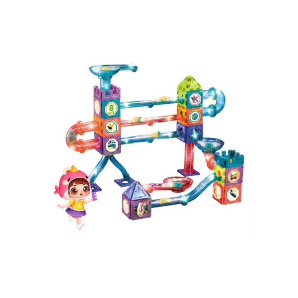 Glow in Dark Magnetic Construction Toys Racetracks-111 pieces