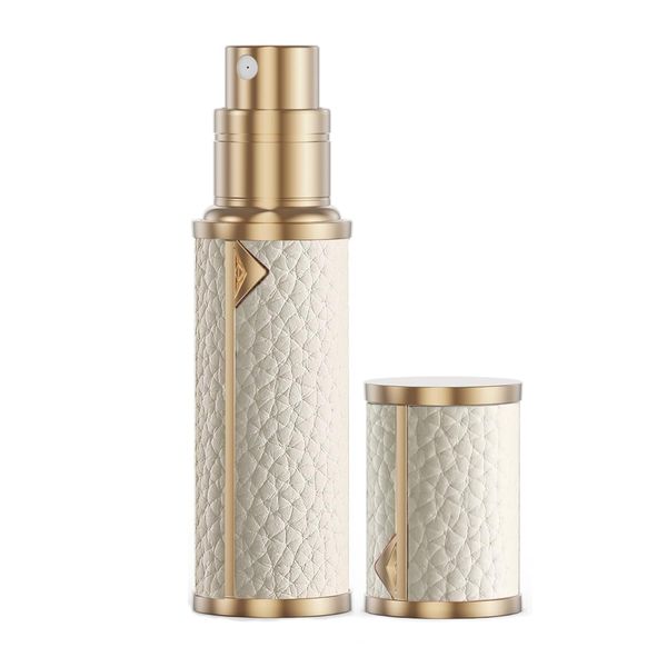 Elegant Luxurious Leather Perfume Travel Refillable Bottle Portable Black
