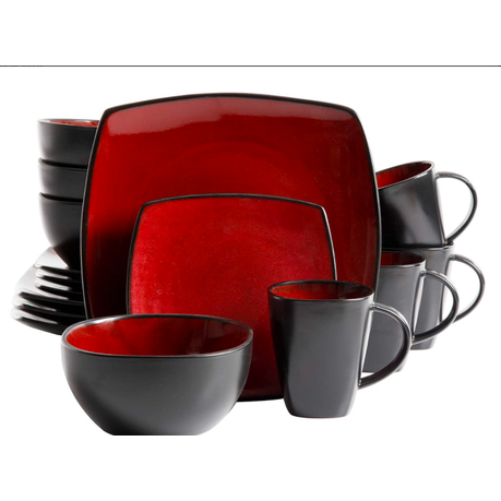 Black square hotsell dinnerware sets