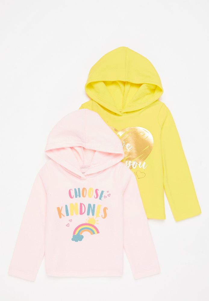 2 Pack Polar Fleece Hoodie Set - Yellow/Pink | Shop Today. Get it ...