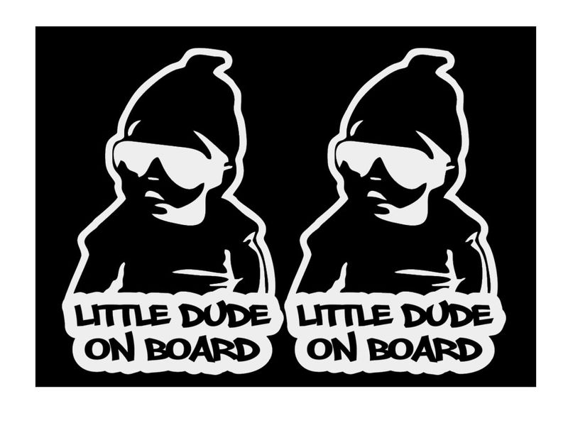 Dude On Board Vinyl Sticker-2 Pack.