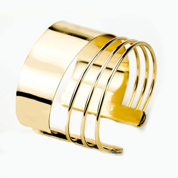 Bracelet Arm Metal Open Upper Arm Cuff Bangle Adjustable for Women - A