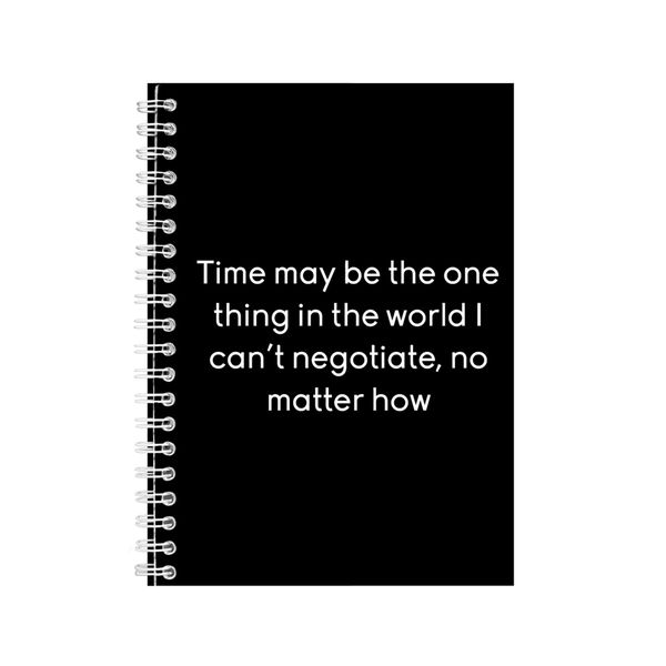 Time A5 Notebook Spiral Lined Motivational Sayings Graphic Notepad Gift 135