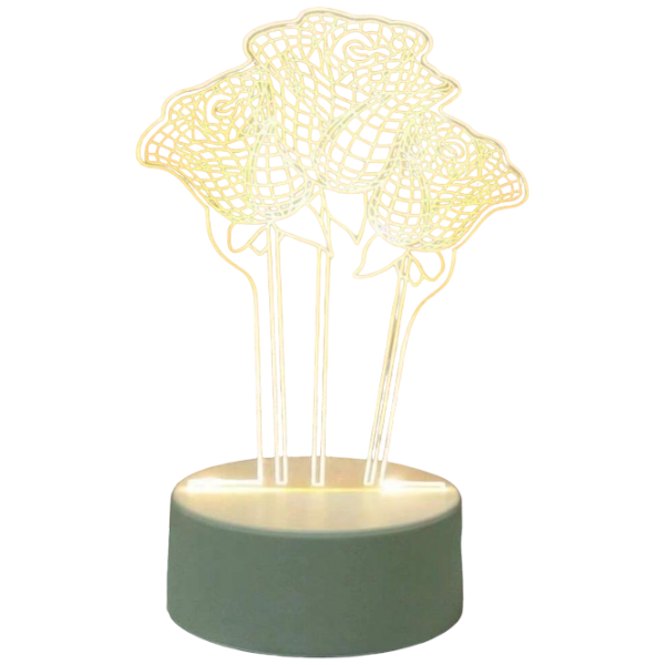 Unique 3D Creative Roses Visualization Lamp - White | Shop Today. Get ...