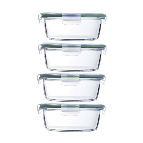 500ml Heat-Resistant Glass Round Food Containers - 3 - Pack