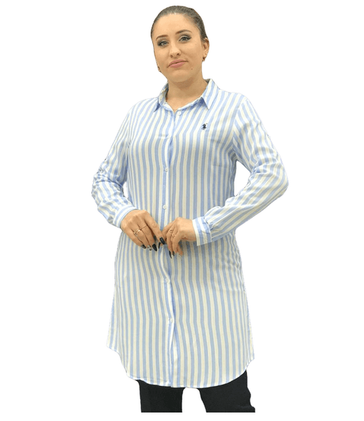 Cotton Fitted Long Sleeve Button Neck