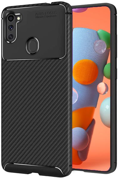 Tekron Premium Shock Resistant Slim TPU Carbon Case for Samsung Galaxy A11