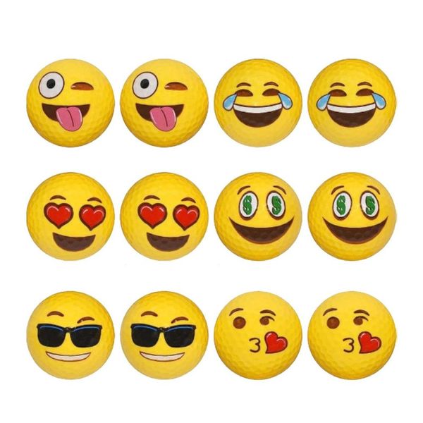 Cartoon Emoji Colorful Golf Balls - 12-Pack