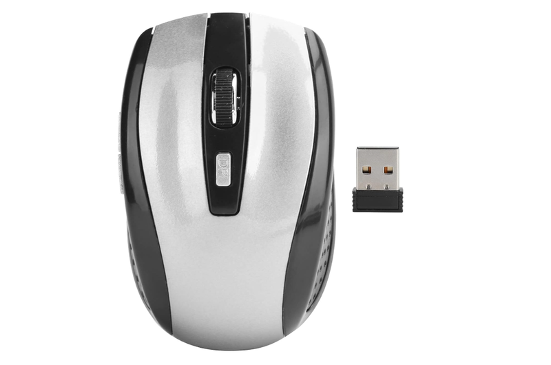 2.4GHz Wireless Mouse - 6-Button, Silent Click, 1600DPI (Silver)