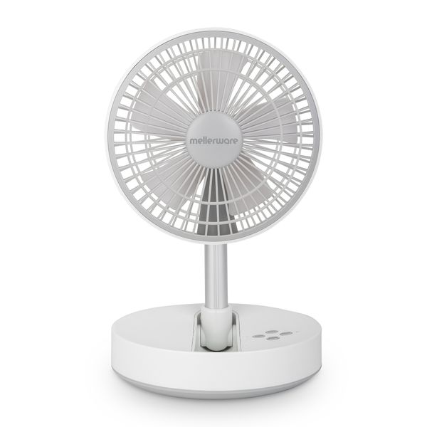 Mellerware Fan Rechargeable Plastic White 8in 7W "Flexi Air