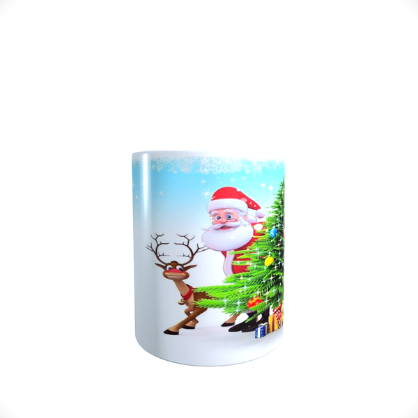 Merry Christmas - Santa and Rudolph - Coffee Mug