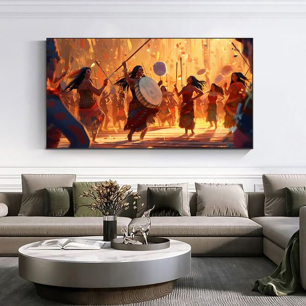 Canvas Wall Art - Tribal Celebration - 0345