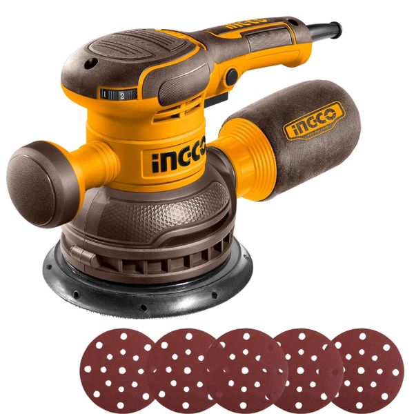 Ingco - Corded Rotary Sander (450W) incl 5 Sanding Papers