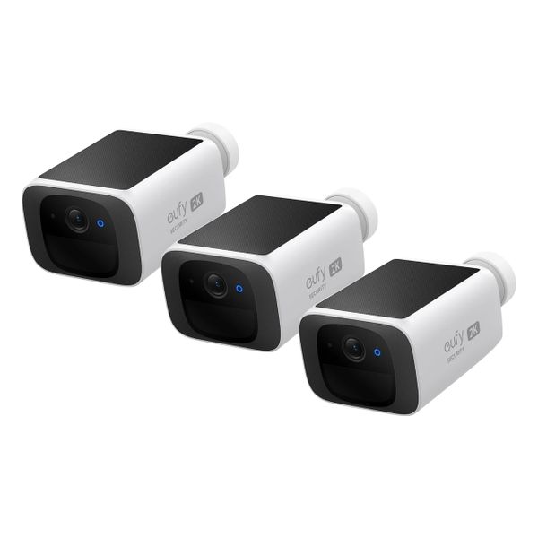 eufy SoloCam S220 Solar Powered 2K Smart Wireless Outdoor Security Camera (3 Camera Kit)
