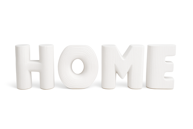 Decorative 3D Ceramic HOME Letter Table Ornament for Modern Home Décor