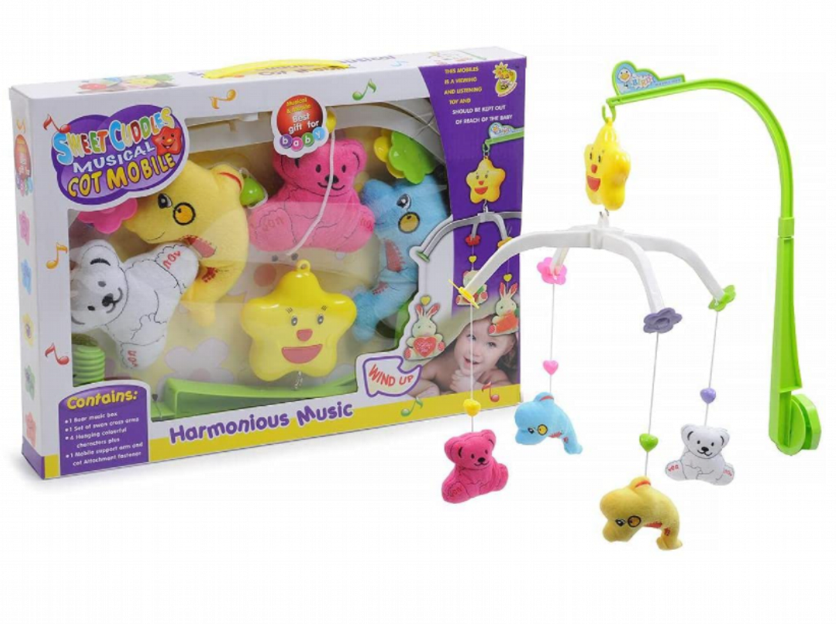 Sweet Cuddles Musical Cot Mobile With Soft Toys And Stand Buy Online