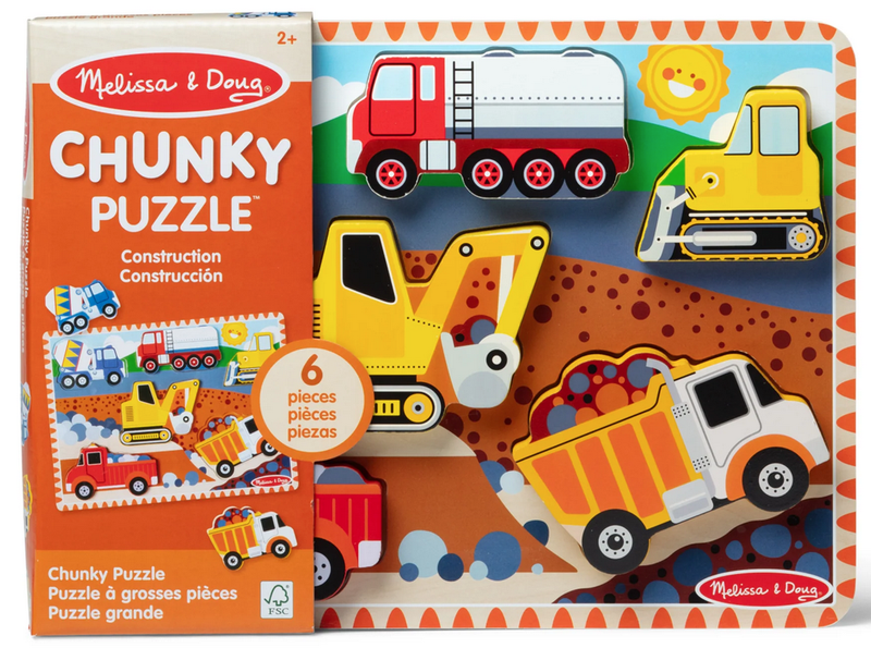 Melissa &amp; Doug Construction Chunky Puzzle