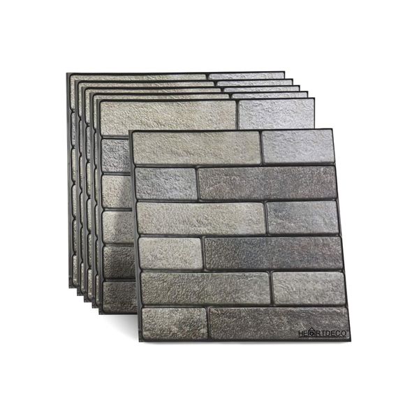 6 Piece Waterproof PVC 3D Self Adhesive Wall Brick Panel