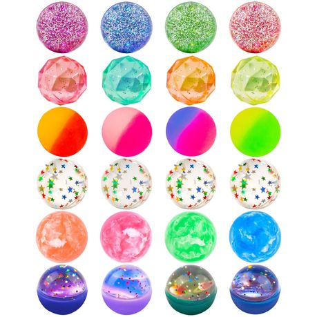 24 Piece Bouncy Balls For Kids Toddler Classroom Stuffer Party Favour Toys Image