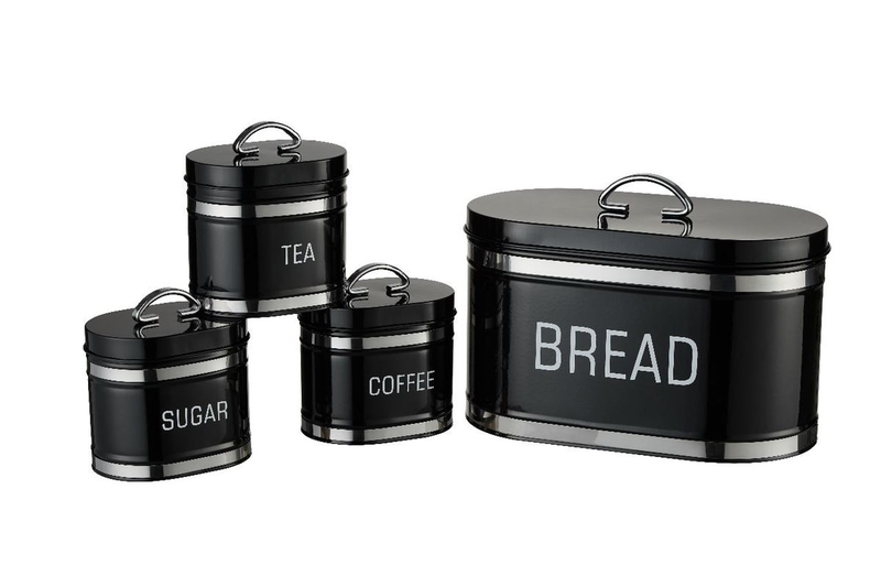 4-Piece Retro Bread Bin and Canister Set