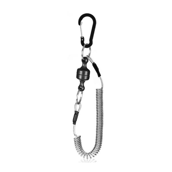 Camping Anti Slip Safety Rope Magnetic Spring Retention Cord Carabiner
