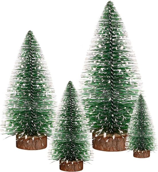 St Charles Bottle Brush Mini Christmas Tree ,Holiday Edition-Wooden Base