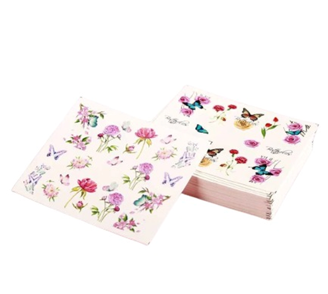 47 Sheets Flower &amp; Butterfly Pattern Nail Art Sticker