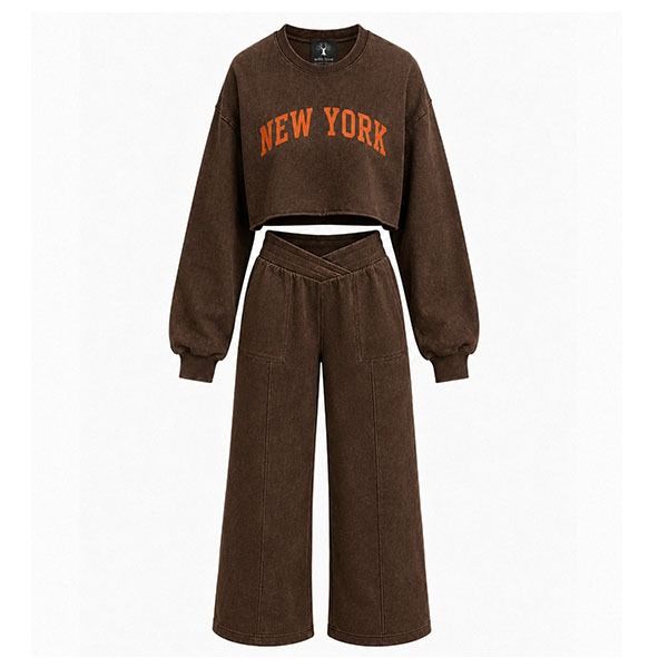 Secret Shield Brown Espresso Luxe Lounge Wear Downtown Cozy Crop Set