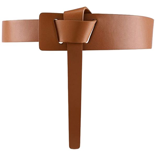 Fashion Women Faux Leather Folding Tie Know Casual Waist Belt -120cm