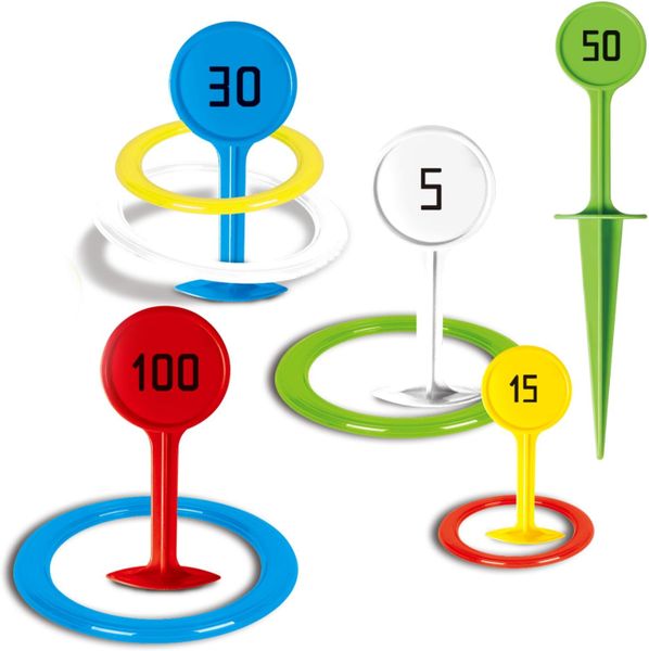 Fun Outdoor Sports Game Set - Rainbow Throwing Rings for Beach, Garden